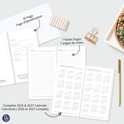 PBI - ANNUAL AGENDA 2026 MINI- BLACK FLOWERS - Limolin 