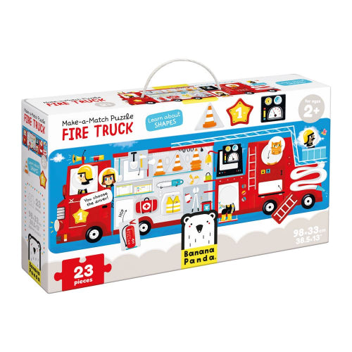 BANANA PANDA - MAKE-A-MATCH - 23pc PUZZLE FIRE TRUCK (2+) - Limolin 