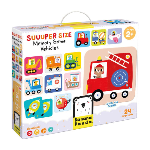 BANANA PANDA - SUUUPER SIZE - MEMORY GAME VEHICLES 24 cards (2+) - Limolin 