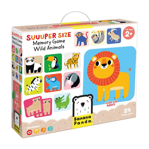 BANANA PANDA - SUUUPER SIZE - MEMORY GAME WILD ANIMALS 24 cards (2+) - Limolin 