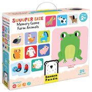 Banana Panda - SUUUPER SIZE - MEMORY GAME FARM ANIMALS 24 cards (2+) - Limolin 