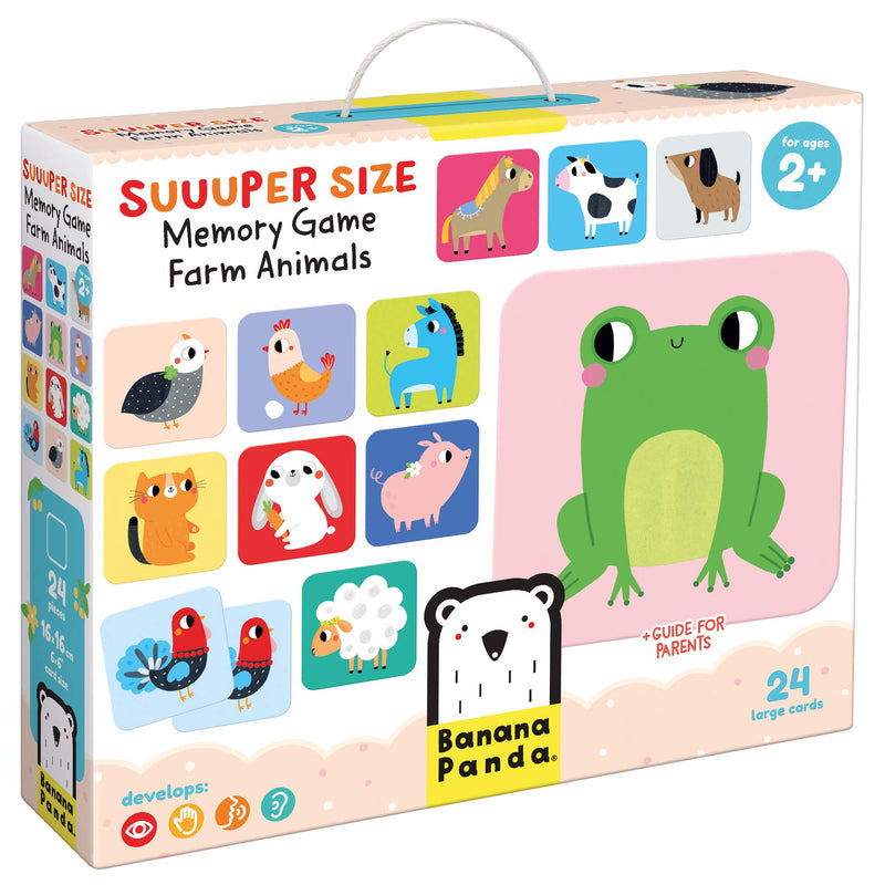 Banana Panda - SUUUPER SIZE - MEMORY GAME FARM ANIMALS 24 cards (2+) - Limolin 