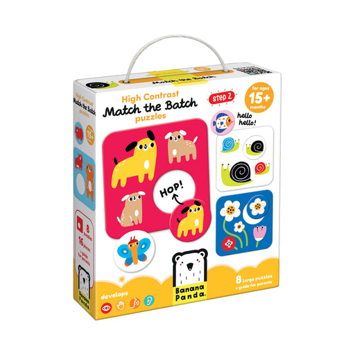 BANANA PANDA - HIGH CONTRAST - MATCH the BATCH - 2pc x 8 PUZZLES (15m+) - Limolin 