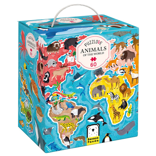 BANANA PANDA - PUZZLOVE - 60pc PUZZLE ANIMALS AROUND the WORLD (4+) - Limolin 