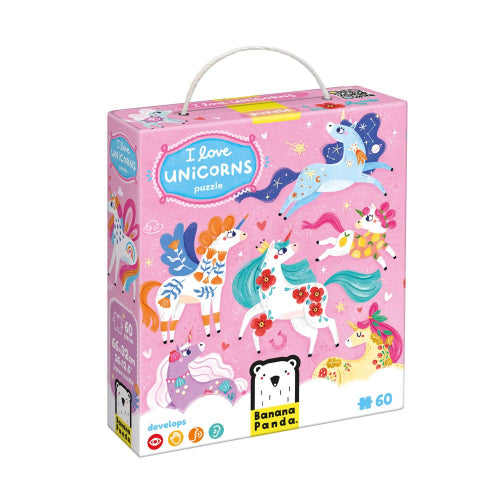 BANANA PANDA - I LOVE UNICORNS - 60pc PUZZLE (4+)