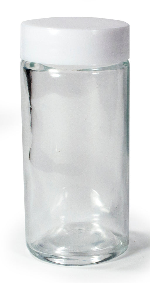 KITCHEN BASICS - Spice Jar Round Glass w/White Lid