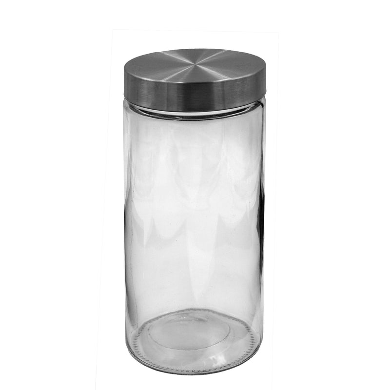 KITCHEN BASICS - Glass Canister w/twist off lid Round 1700ml/57oz