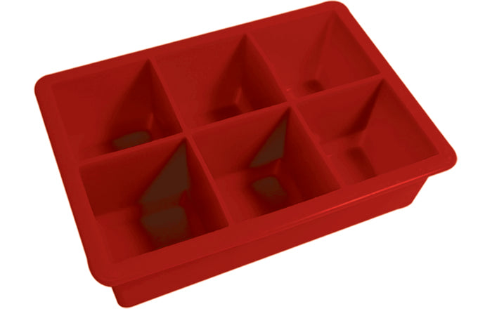 KITCHEN BASICS - Ice Cube Silicone Mold Jumbo Red 6/Cubes