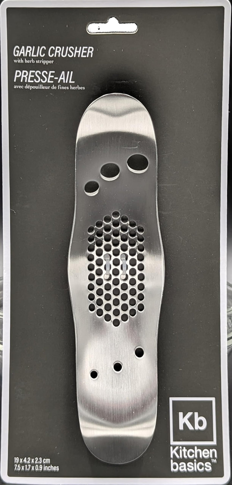 KITCHEN BASICS - Garlic Crusher w/Herb Stripper Stainless-Steel