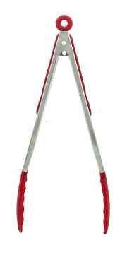KITCHEN BASICS - Tongs 30cm/12" Stainless-Steel/Red