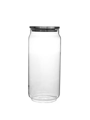KITCHEN BASICS - Glass Beveled Canister with Lid
