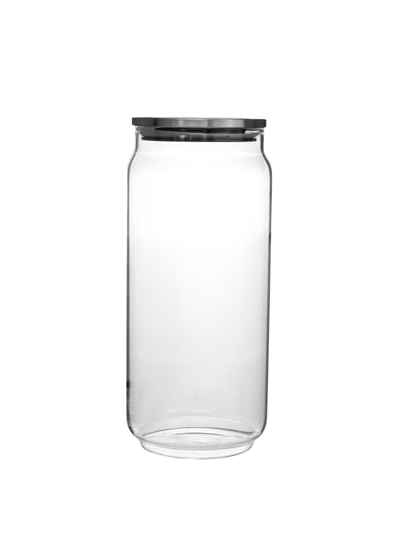 KITCHEN BASICS - Glass Beveled Canister with Lid