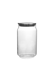 KITCHEN BASICS - Glass Beveled Canister with Lid