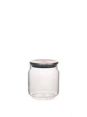KITCHEN BASICS - Glass Beveled Canister with Lid