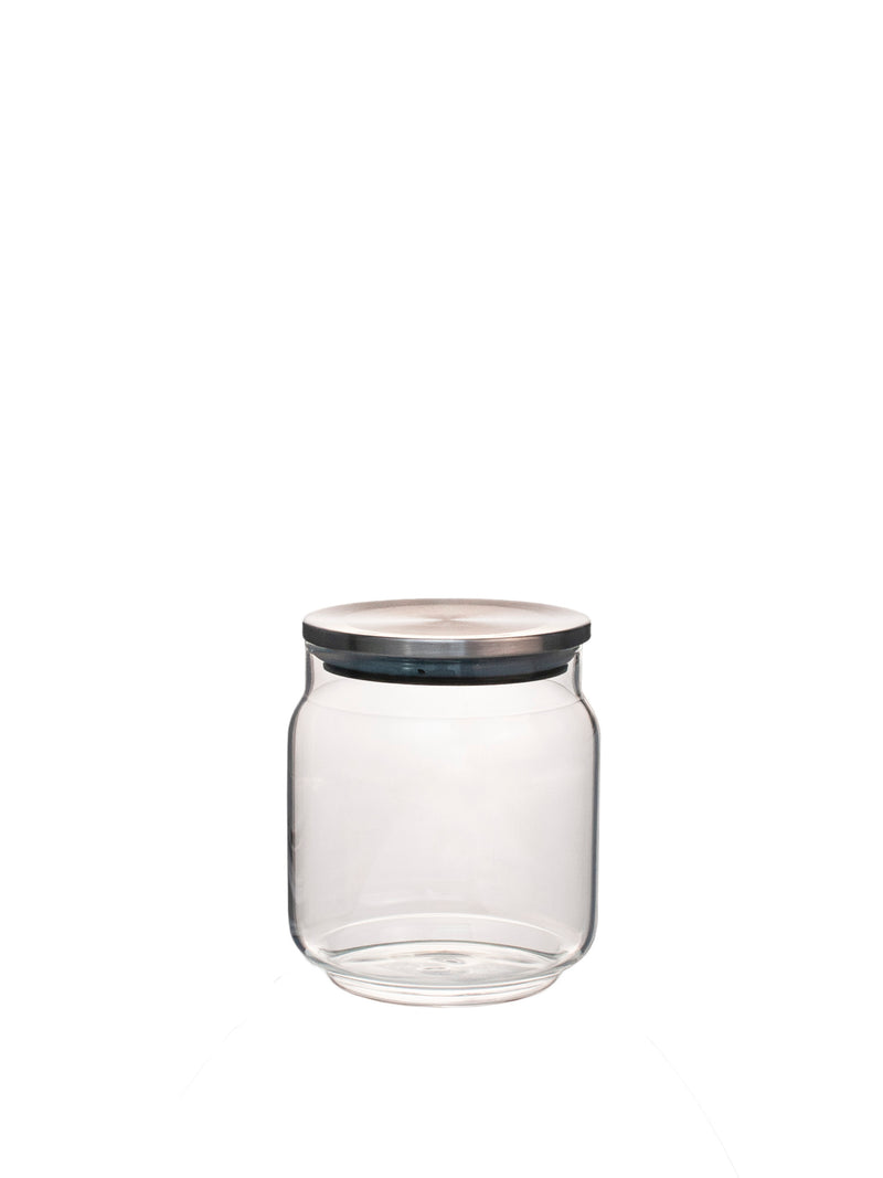 KITCHEN BASICS - Glass Beveled Canister with Lid