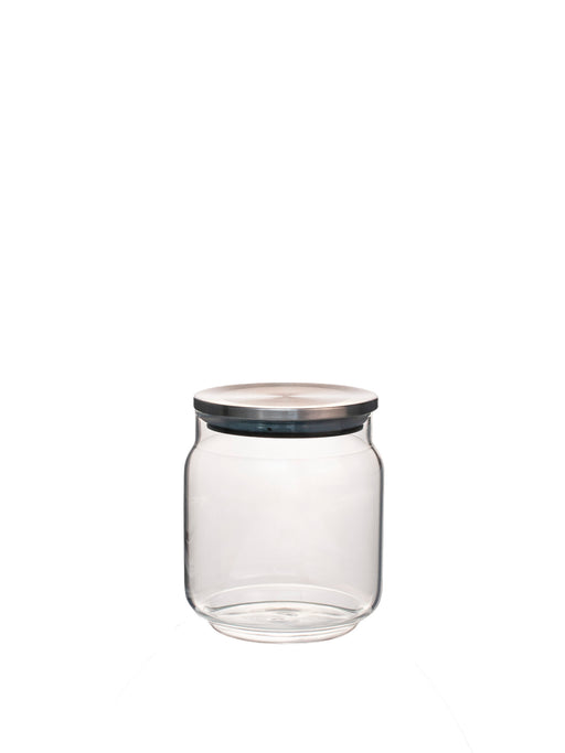 KITCHEN BASICS - Glass Beveled Canister with Lid