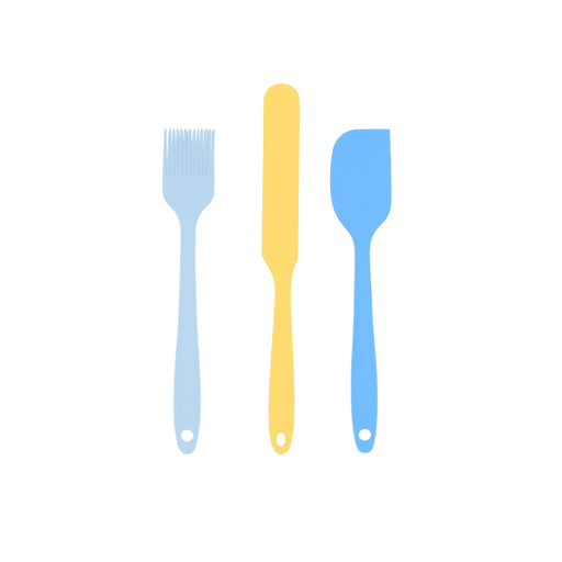 KITCHEN BASICS - Mini Spatula Set 3/ST Long-Spatula, Mini-Spatula, Brush