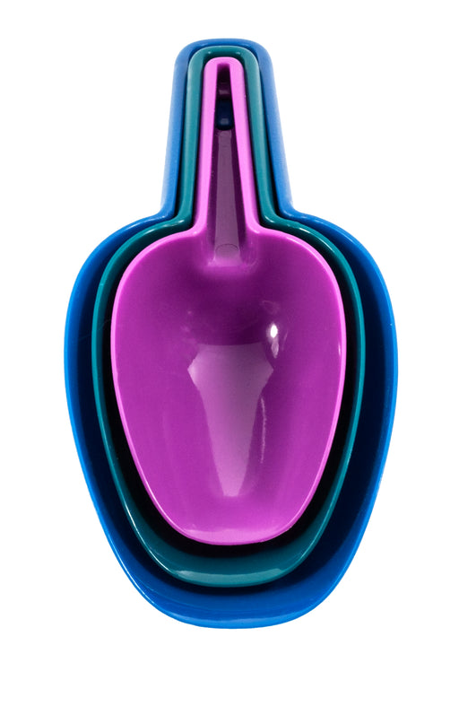 KITCHEN BASICS - Measuring Scoops 3/ST (1,2/3,1/3 Cup) Assorted Colours