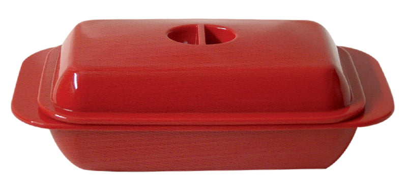 KITCHEN BASICS - Butter Dish Red Melamine 19x10.5x7.5cm/7.5x4x3"