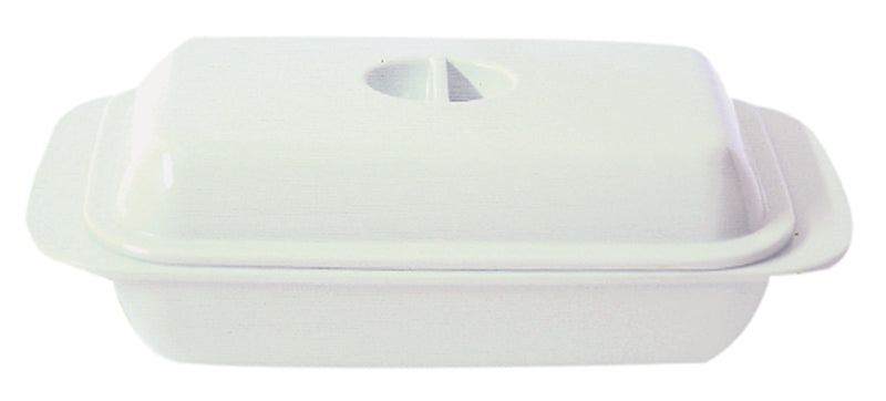 KITCHEN BASICS - Butter Dish White Melamine 19x10.5x7.5cm/7.5x4x3"