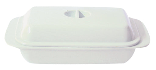KITCHEN BASICS - Butter Dish White Melamine 19x10.5x7.5cm/7.5x4x3"