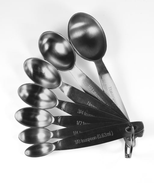KITCHEN BASICS - Measuring Spoons 7/ST Silver (1,1/2Tbsp,1tsp,3/4,1/2,1/4,1/8tsp)