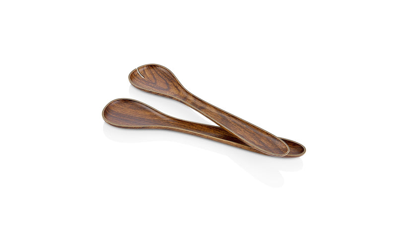 KITCHEN BASICS - FAUX WOOD Salad Server Set 2/ST 7x30.5cm/2.75x12"  Polystyrene