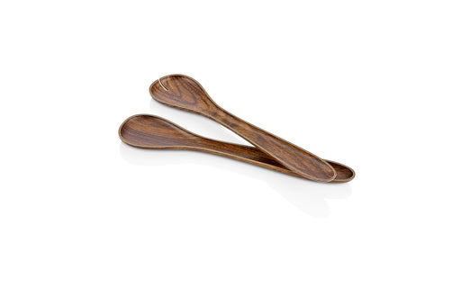KITCHEN BASICS - FAUX WOOD Salad Server Set 2/ST 7x30.5cm/2.75x12"  Polystyrene
