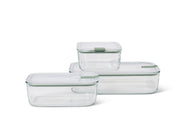 MEPAL - EASYCLIP Rect Glass Box 3/ST Large (2x1000ml/33oz, 2250ml/76oz) N-Sage