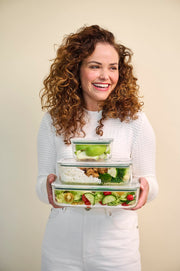 MEPAL - EASYCLIP Rect Glass Box 3/ST Large (2x1000ml/33oz, 2250ml/76oz) N-Sage