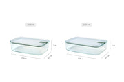 MEPAL - EASYCLIP Rect Glass Box 3/ST Large (2x1000ml/33oz, 2250ml/76oz) N-Sage