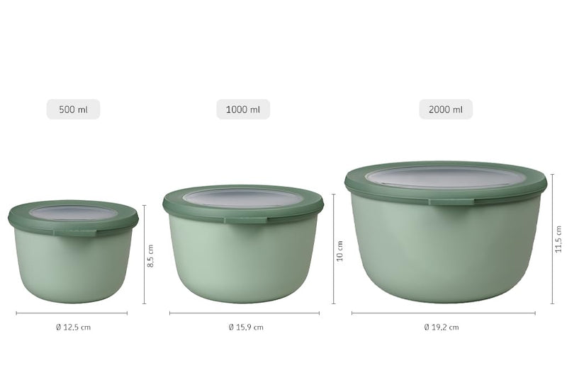 MEPAL - CIRQULA 3/ST Rnd Deep (500+1000+2000) Nordic-Sage/Jade