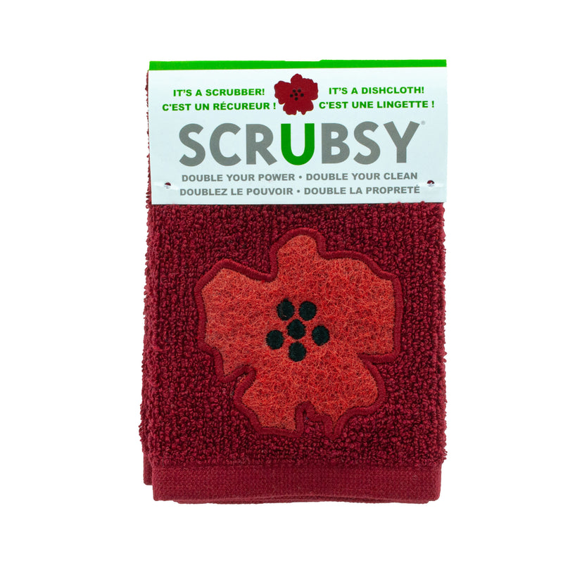 MU KITCHEN - SCRUBSY Scrubber & Dishcloth Red Flower