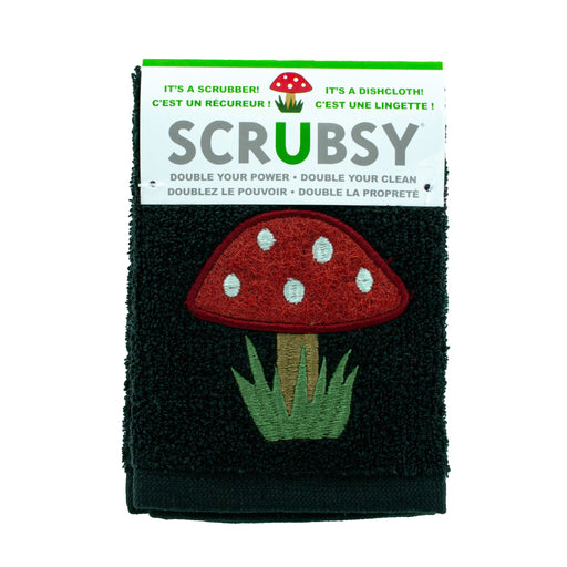 MU KITCHEN - Scrubsy Scrubber & Dishcloth Black Mushroom
