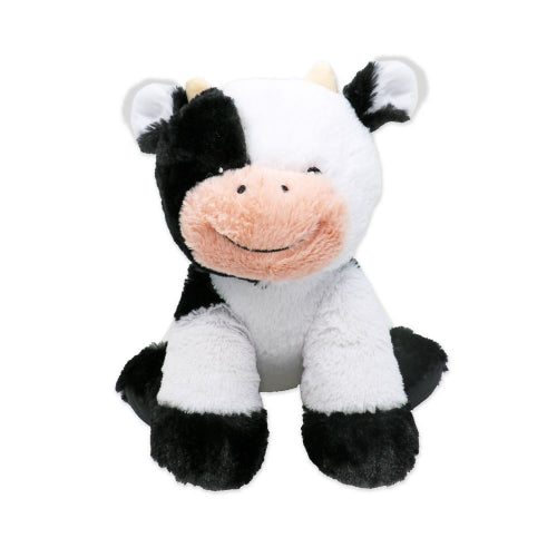 PLUSH - 12" SITTING ANIMALS - WHITE and BLACK COW