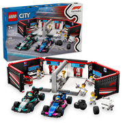LEGO - 60444 - City - F1 Garage & Mercedes AMG & Alpine Cars - 678 Pc