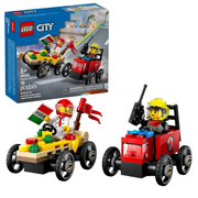 LEGO - 60458 - CITY - Pizza vs. Fire Truck Race Car Pack - 70pcs