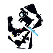 BANANA PANDA - HIGH CONTRAST - FLASH CARDS on a RING (3m+)