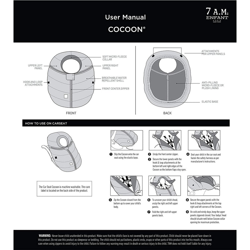 7AM - Car Seat Cocoon - Polar