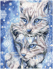 DIAMOND DOTZ - BLUE WINTER LYNX (17.6 x 13.7 - 45cm x 35cm)
