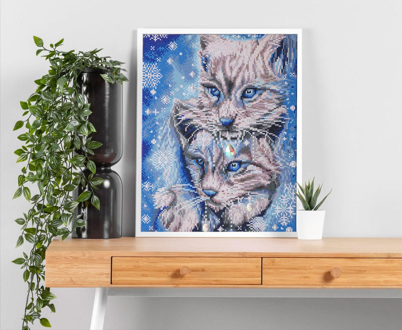 DIAMOND DOTZ - BLUE WINTER LYNX (17.6 x 13.7 - 45cm x 35cm)