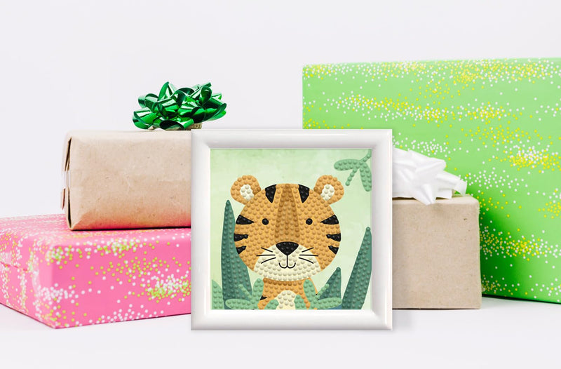 DIAMOND DOTZ - Woodland Tiger - Frame Included (3.7" x 3.7" - 9.5cm x 9.5cm)