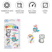 DIAMOND DOTZ - Dotzies Stickers (3) Unicorn, Kitten, Mermaid 18x10