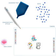 DIAMOND DOTZ - Dotzies Stickers (3) Unicorn, Kitten, Mermaid 18x10