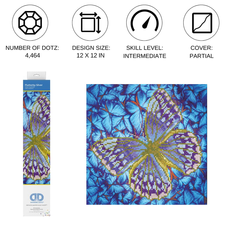 DIAMOND DOTZ - Flutterby  Silver 30,5x30,5