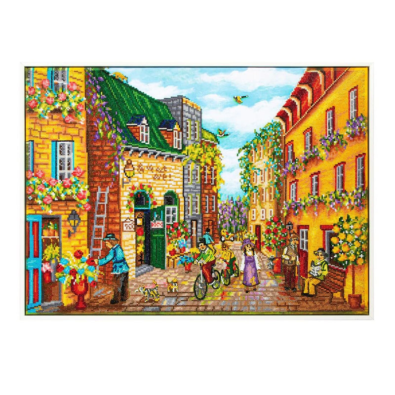 DIAMOND DOTZ - CHRISTINE GENEST - THE 1001 FLOWERS ALLEY (28" x 20" - 71cm x 51cm)