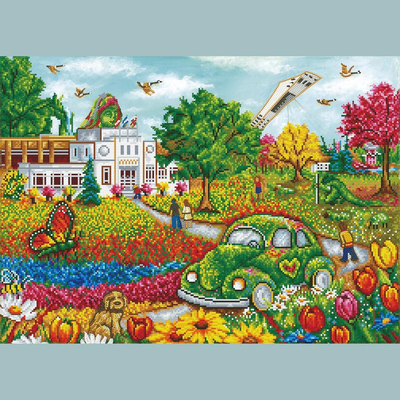 DIAMOND DOTZ - CHRISTINE GENEST - THE BOTANICAL GARDEN (28" x 20" - 71cm x 51cm)