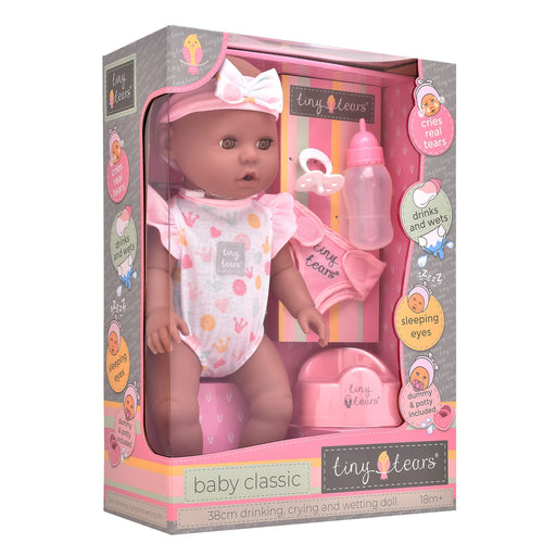 TINY TEARS - DRINK & WET BABY CLASSIC DOLL STYLE 02 - 38CM