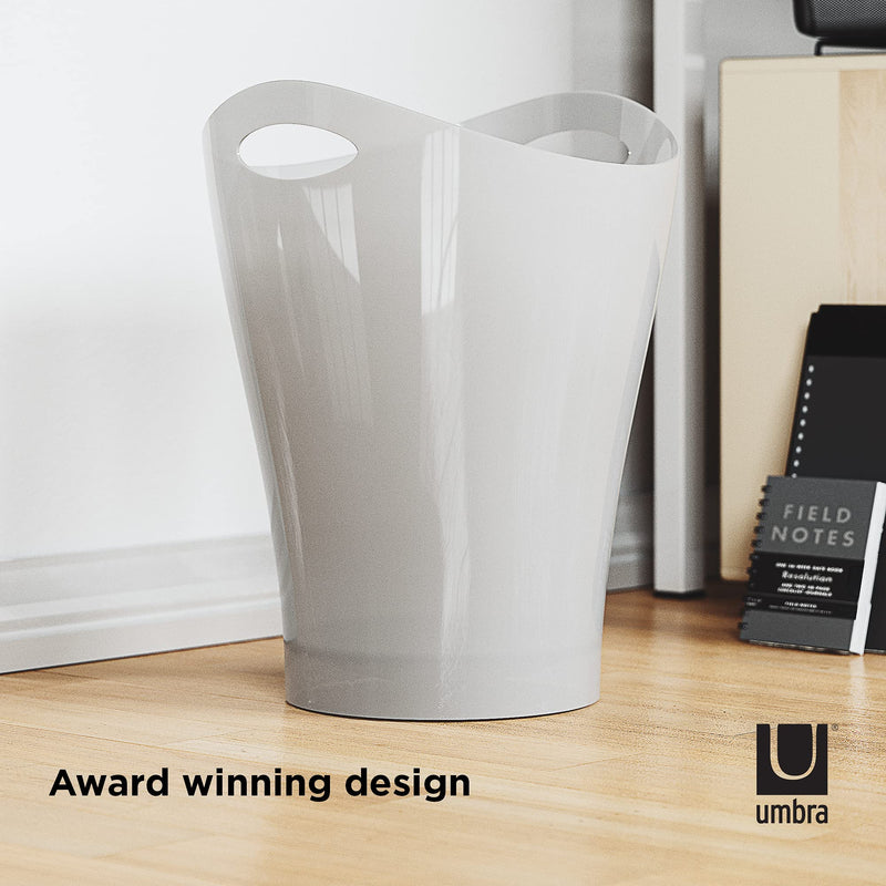 UMBRA - Garbino Trash Can _ Metallic-White