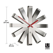 UMBRA - Ribbon Wall Clock _ Stainless-Steel